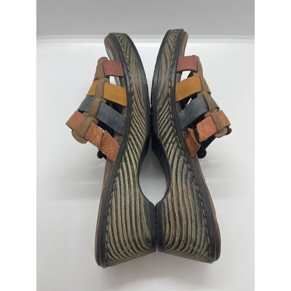 Born LoLo Women's Slide Sandals Brick Multi-Color Distressed Leather Sz 7US 38EU - Picture 4 of 8